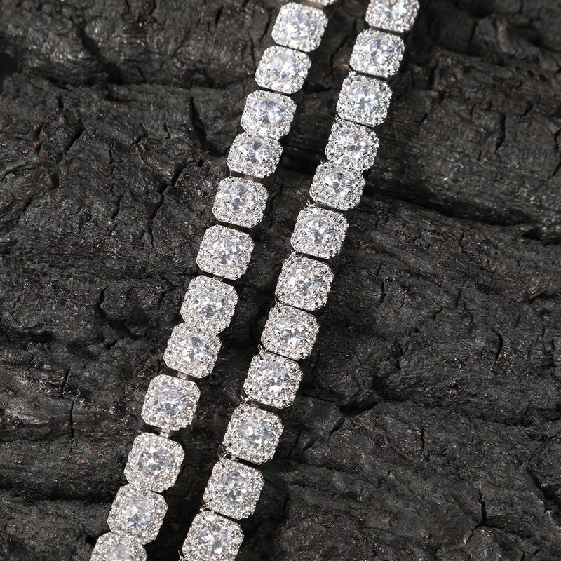 Punk-Halskette mit geometrischer Box-Kette und Diamantakzenten für Damen und Herren, leichter Luxus im Hip-Hop-Stil, mit Federverschluss, ideal als Geschenk_voghion.com