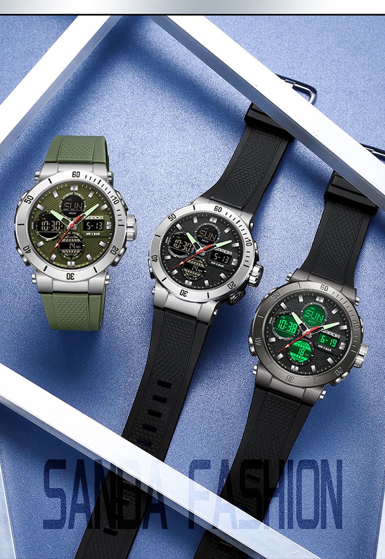 Orologio sportivo analogico digitale da uomo con display multifunzione, impermeabile e luminoso, per attività all'aperto e uso quotidiano, orologio sportivo impermeabile per esterni_voghion.com