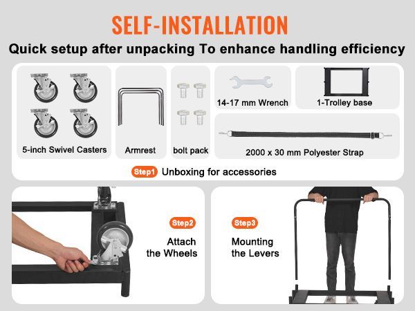 VEVOR Drywall Cart, 1500 LBS Panel Dolly Cart With 36.02" X 24.02" Deck And 5" Swivel Wheels, Heavy-Duty Drywall Sheet Cart, Handling Wall Panel, Sheetrock, Lumber, For Garage, Home, Warehouse_voghion.com