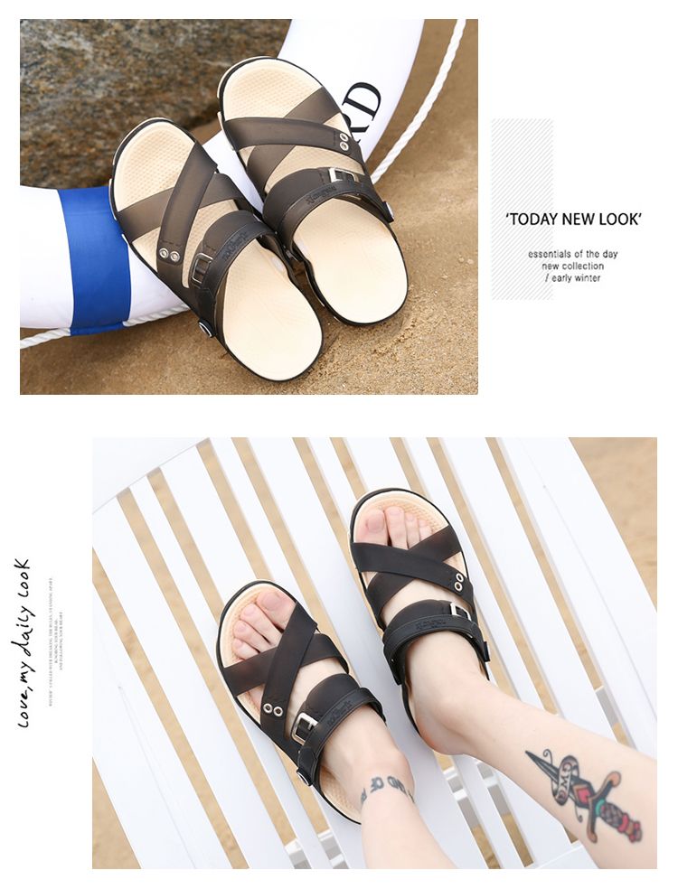 Ciabatte da spiaggia infradito da uomo, comode e comode, per guida all'aperto, sandali estivi antiscivolo, casual_voghion.com