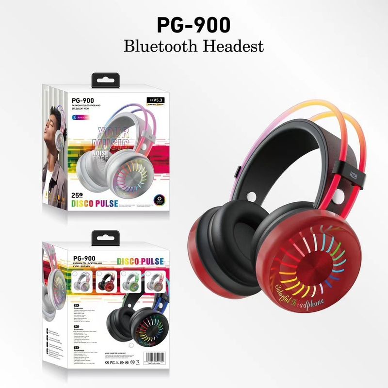 PG900 new RGB luminous colorful head mounted Bluetooth card insertable wireless headset_voghion.com