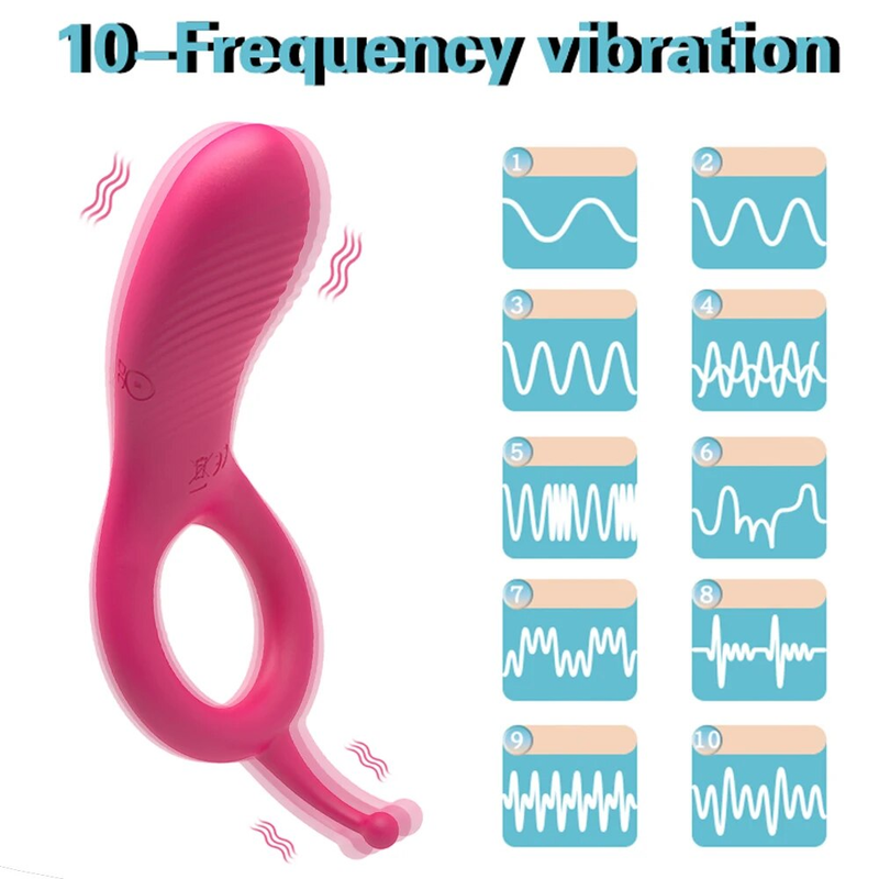Anello Vibratore con Telecomando Coppia Eiaculazione Ritardata Stimolatore Clitorideo Vibrante Giocattoli Sessuali per Uomini_voghion.com