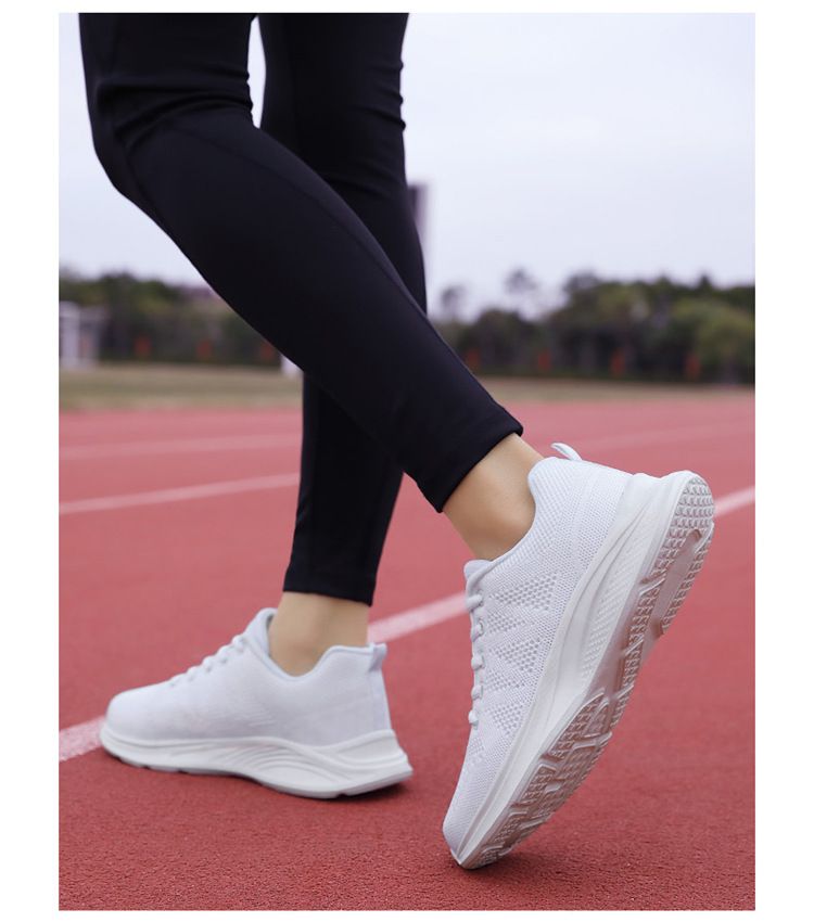 Comfortable all black 2024 spring/summer mesh breathable sports women's soft sole running casual work shoes_voghion.com
