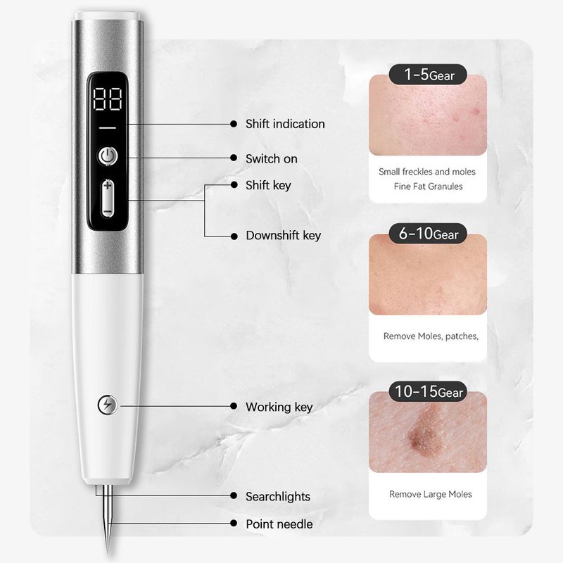 New 15 grade beauty for removing moles, warts, and freckles. Home mole scanning pen with LED display lighting_voghion.com