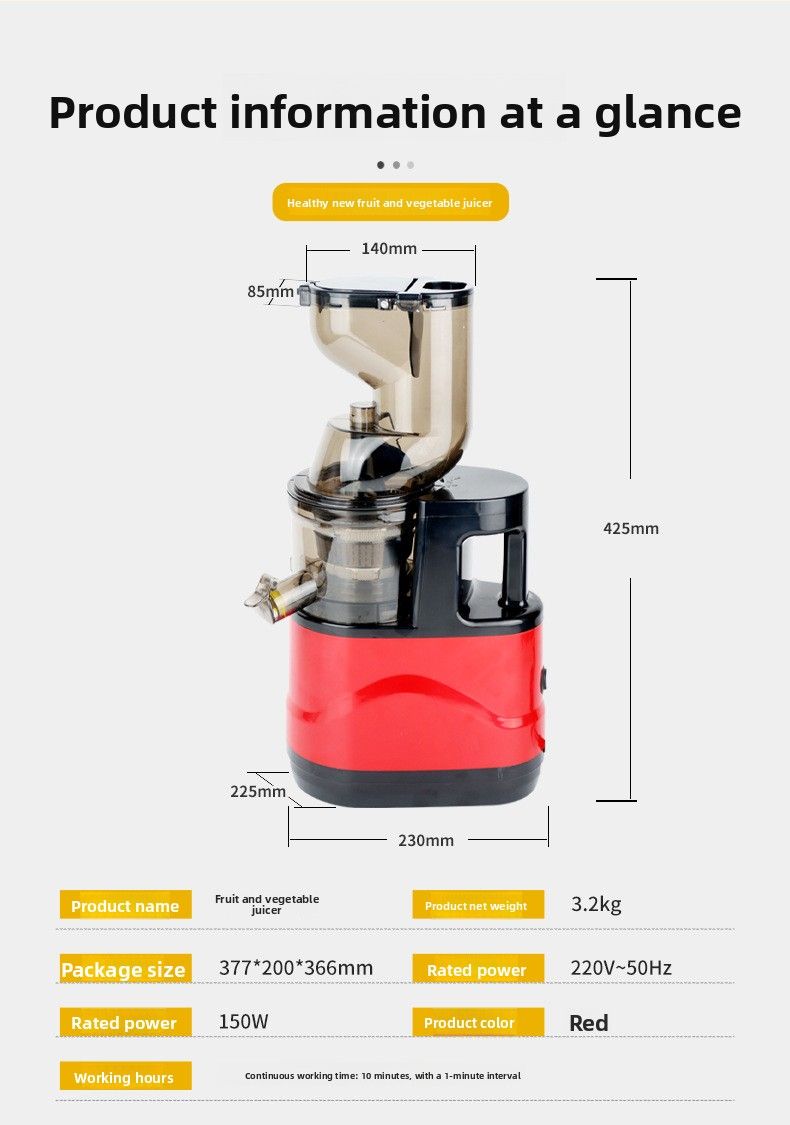 Estrattore di succo di scorie Separazione del succo Estrattore di succo elettrico domestico Macchina per succhi piccola multifunzionale_voghion.com