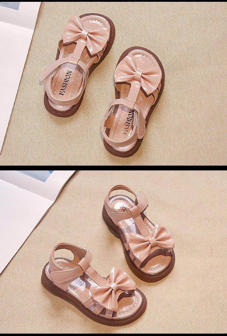 Flickorsandaler Sommar Barn Äkta Mjukt Läder Baby Öppen Tå Halkfri Bottom Små Prinsessor Mellanstora Och Stora Barn Strand_voghion.com