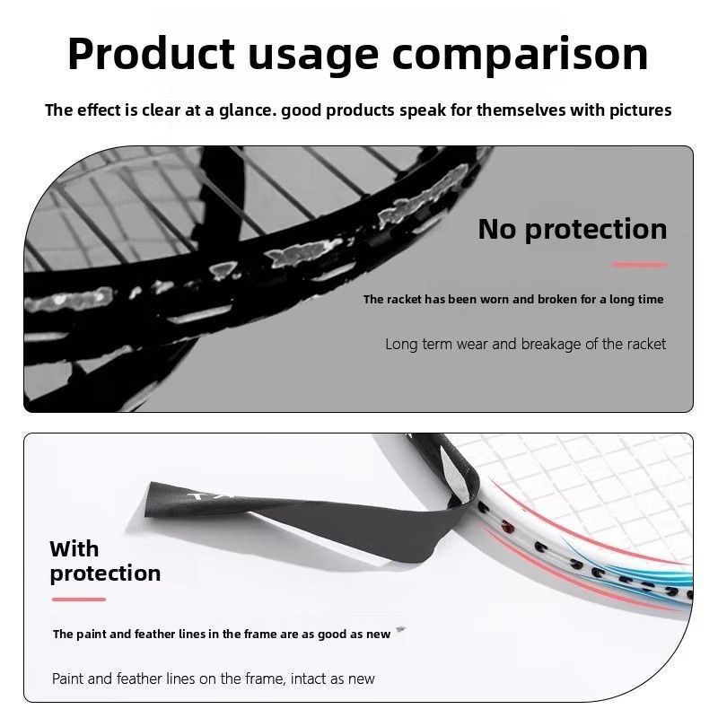 Badminton Protective Anti-Wear Anti-Paint Peeling Racket Head Full Edge Anti-Break Line Anti-Scratch Frame Protection_voghion.com