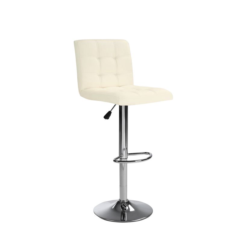 Bar Stools 1 Set Of 2, Counter Height Bar Stools, Square Cushion Bar Stools With Back, Footstool, Cafe, White, 2 Pieces_voghion.com
