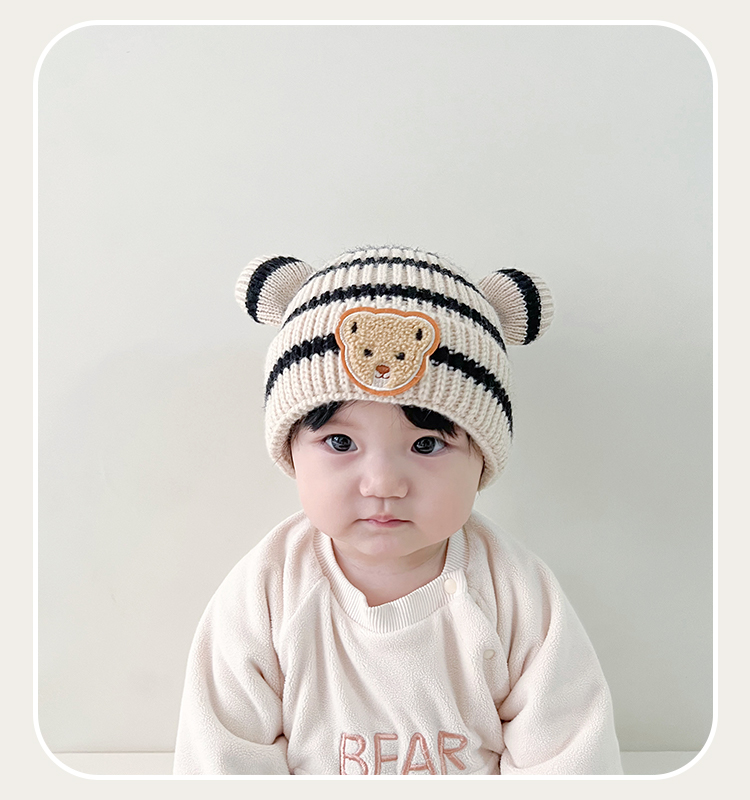 Cappelli per bambini Cappello da bambino Set da bambino super carino in lana lavorato a maglia per l'autunno e l'inverno_voghion.com