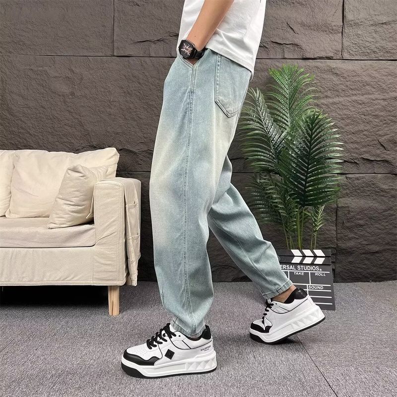 Pantaloni harem da jogging larghi con coulisse, in stile americano, da uomo, versione coreana, colore scuro e chiaro, 2025_voghion.com