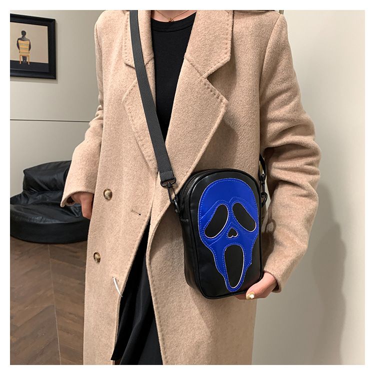Funny Skull Crossbody Bag For Women - Gothic Halloween PU Shoulder Purse With Phone Pocket & Zipper Closure (Multiple Colors)_voghion.com
