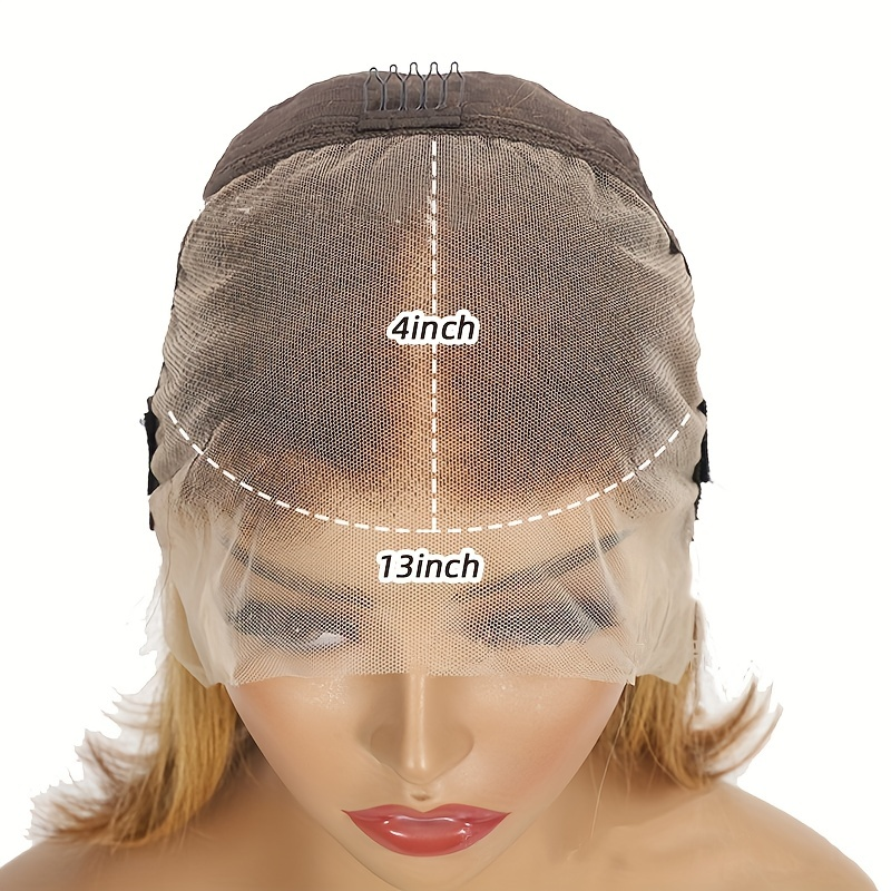 180 % 13 x 4 Echthaar-Perücke, kurze, gerade Bob-Schnitt-Perücke, 180 % Dichte, 13 x 4 Spitzenfront-Echthaar-Perücke, natürlicher Haaransatz mit Babyhaar_voghion.com