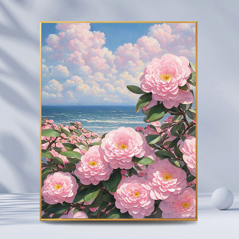 DIY Digital Oil Painting Rose Tulip Camellia Flower Decoration Painting_voghion.com