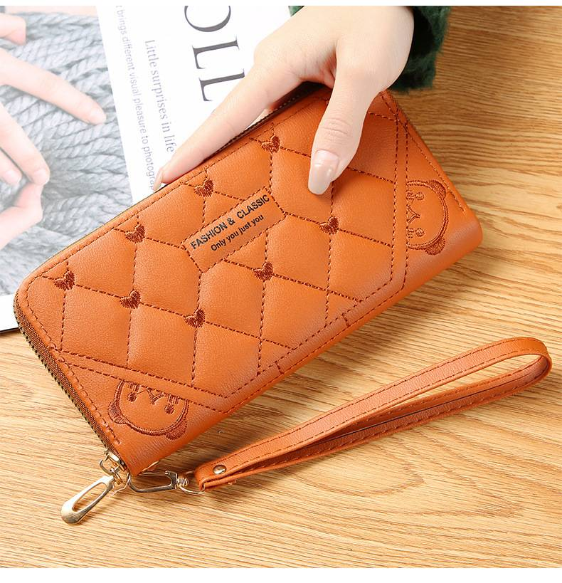 Nouveau portefeuille femme longue mode simple fermeture éclair grande capacité sac à langer Machine sac femme_voghion.com