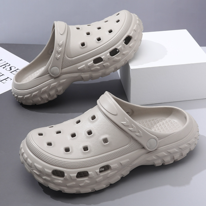 Schuhe mit dicker Sohle und Löchern für Herren im Sommer, rutschfest und wasserdicht, mit hohem Absatz und atmungsaktiv, Strandschuhe für Paare, die keine stinkenden Füße bekommen_voghion.com