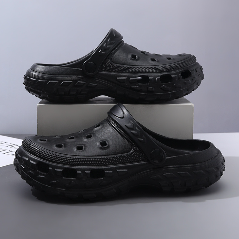 Schuhe mit dicker Sohle und Löchern für Herren im Sommer, rutschfest und wasserdicht, mit hohem Absatz und atmungsaktiv, Strandschuhe für Paare, die keine stinkenden Füße bekommen_voghion.com