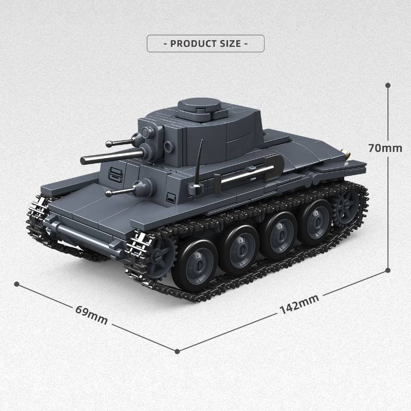 II. Dünya Savaşı Ordusu Askeri Klasik Model PZ.KPFW.38 (T) Bir Keşif Tankı Koleksiyoncu Sürümü Model Kiti Yapı Taşı Oyuncağı_voghion.com