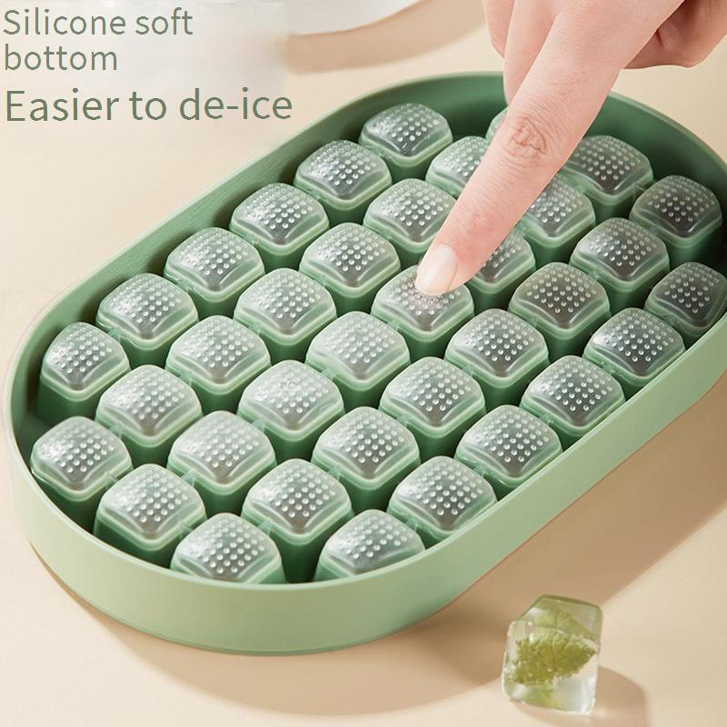 Ice Cube Mold Large Capacity Press Ice Tray Silicone Ice Box Household Ice Storage Box With Lid Frozen Ice Artifact_voghion.com