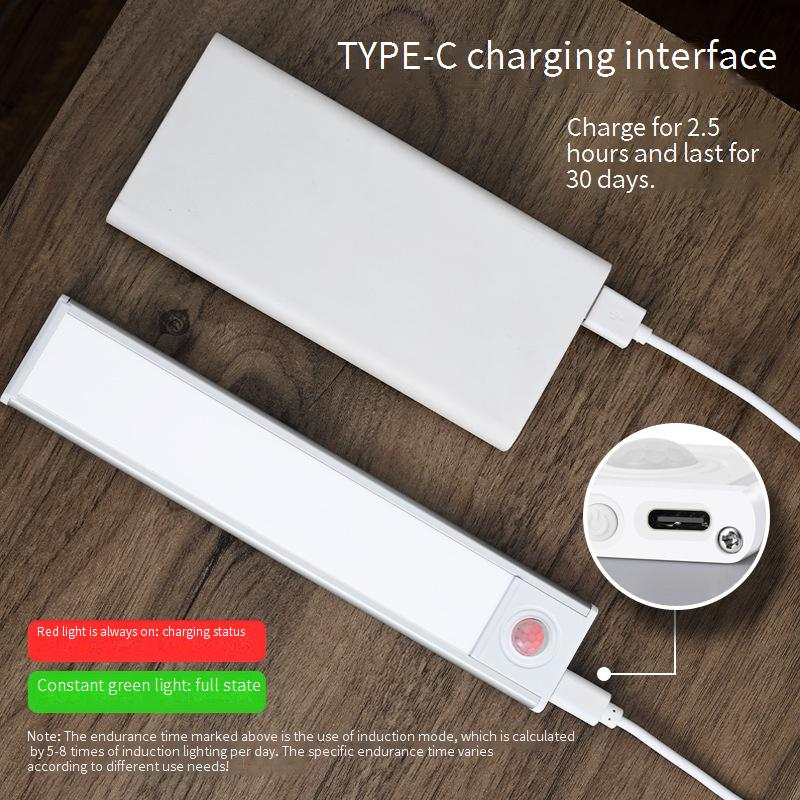 Striscia luminosa LED ultrasottile con sensore di movimento intelligente, magnetica e ricaricabile (luminosità regolabile, certificata CE, protetta da brevetto)_voghion.com