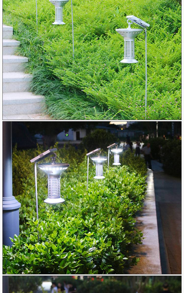 Solar-Powered Mosquito Killer Lamp For Outdoor Use - Waterproof LED Bug Zapper For Garden, Patio, And Yard Eco-Friendly Insect Trap With Hanging Ring_voghion.com