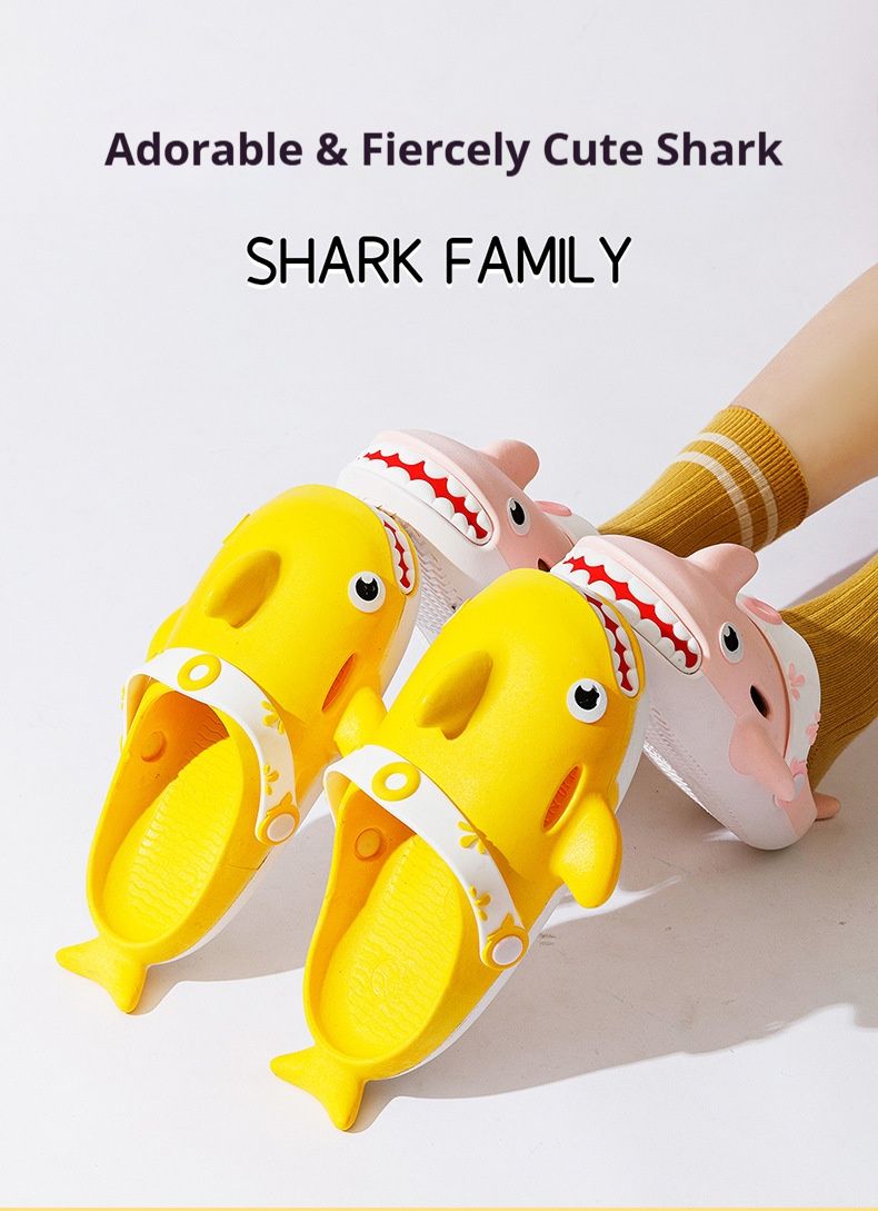 Ciabatte a forma di squalo - Ciabatte unisex traspiranti con suola antiscivolo in PVC (leggere, 10 colori, taglie dalla 26 alla 45 per bambini e adulti)_voghion.com