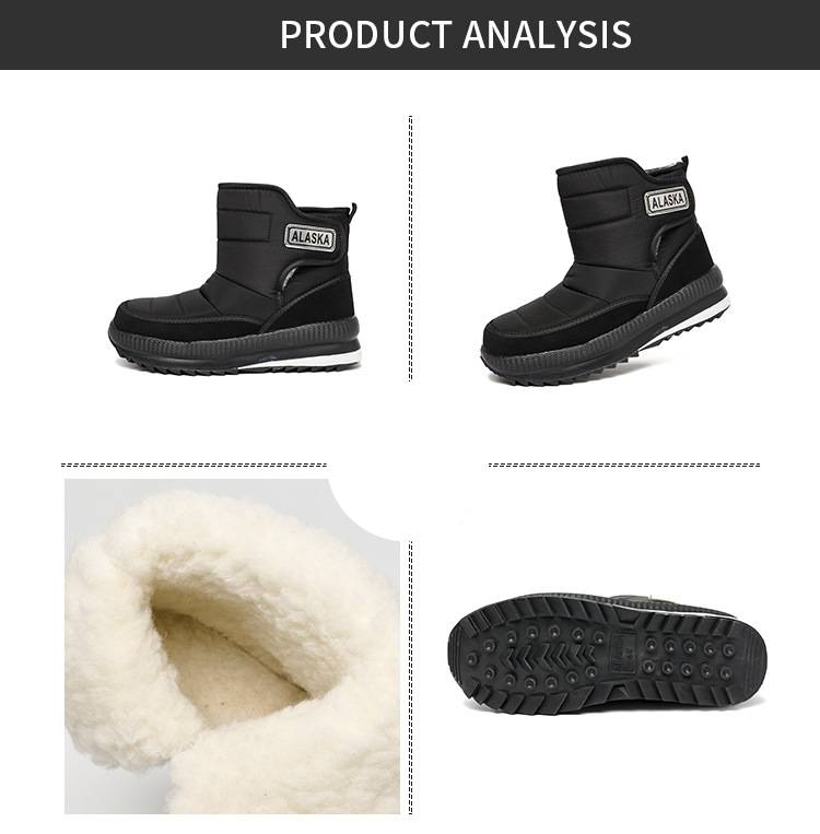 Ski Boots Winter New Warm Northeast Snow Boots Large Size Men's Shoes Plus Velvet Thickened Cold Proof Outdoor Cotton Shoes Men_voghion.com