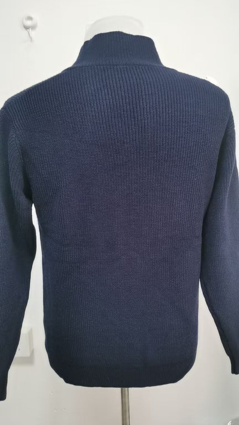 Lässiger Strickpullover mit V-Ausschnitt für Herren – weich und atmungsaktiv, lockere Passform, lange Ärmel, gerippter Saum, einfarbig (Schwarz, Marineblau, Grau, Armeegrün, Kaffeebraun)_voghion.com
