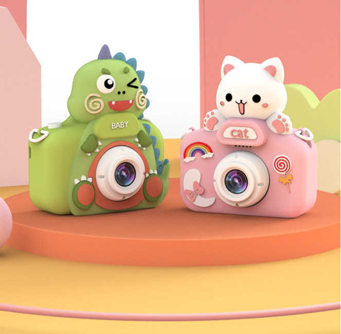 New Children's Digital Cartoon Kids Toy DSLR Elementary School Student Photo Video Camera_voghion.com