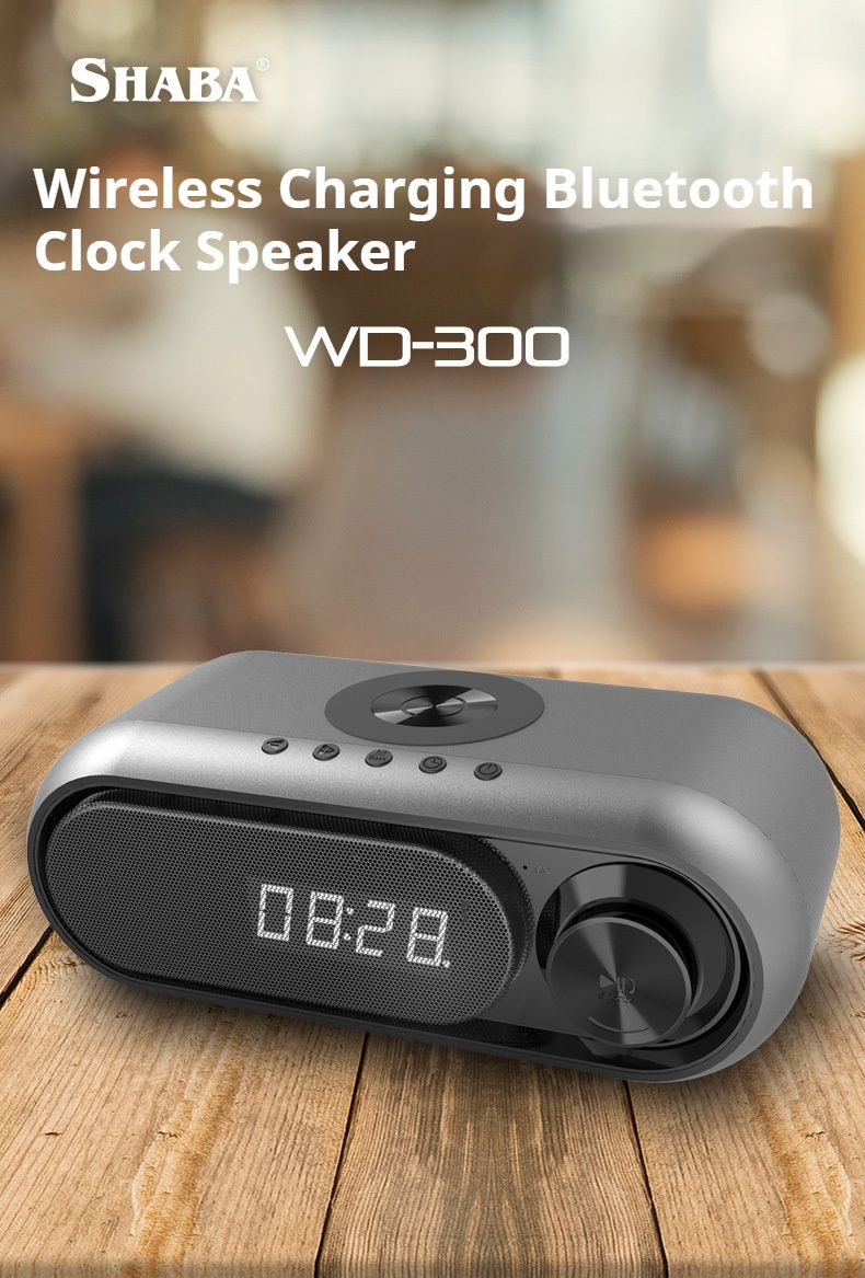 2025 New Wireless Charging Bluetooth Speaker With LED Clock & Alarm - 3-in-1 Multi-Function Audio Device For Bedside/Table_voghion.com