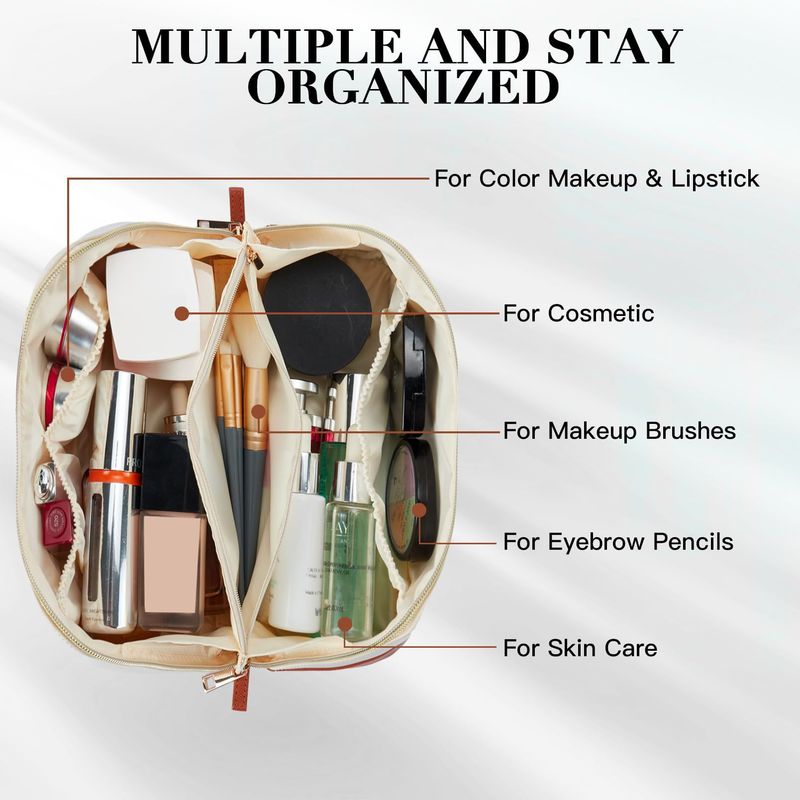 Women's Bags Dedicated Cosmetic Bag Large Capacity Travel Cosmetic Bag Portable Leather Waterproof Cosmetic Storage Bag Toiletry Bag_voghion.com