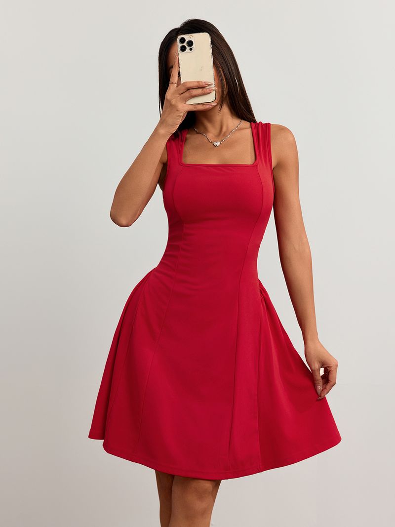 Roupas femininas verão 2025 novo vestido slim fit com costas nuas sem mangas colete e saia camisola_voghion.com