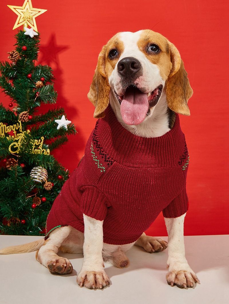 Christmas pet Clothing Red Nose Deer pet sweater Poodle Teddy Small medium large dog sweater_voghion.com