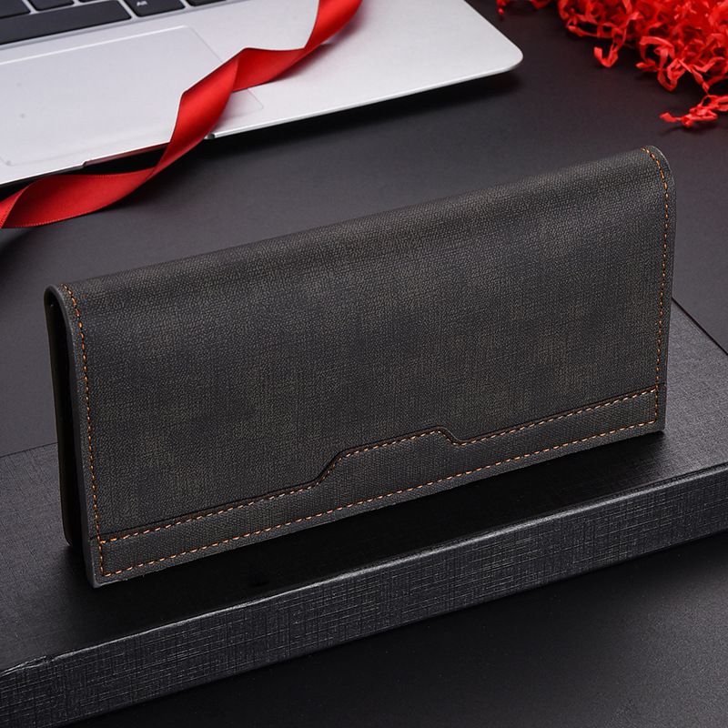 New with multiple card slots, long wallet, simple and fashionable suit bag, large capacity, ultra-thin men's wallet_voghion.com