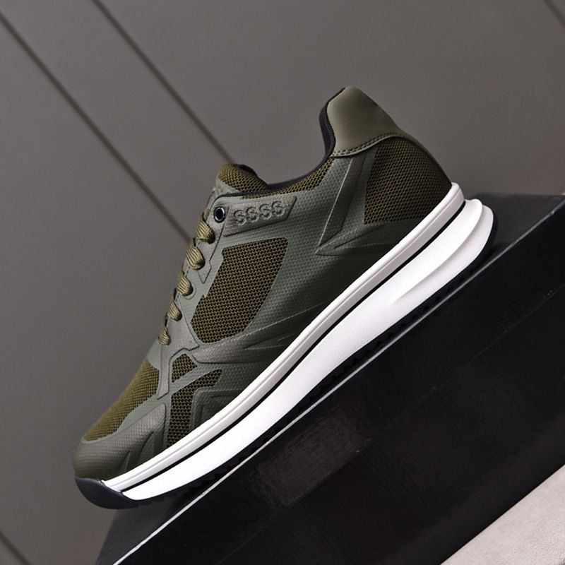 Neues, lässiges Sportboard für den Sommer mit Patchwork aus Rindsleder auf der oberen Netzschicht für Atmungsaktivität, Komfort und Vielseitigkeit._voghion.com