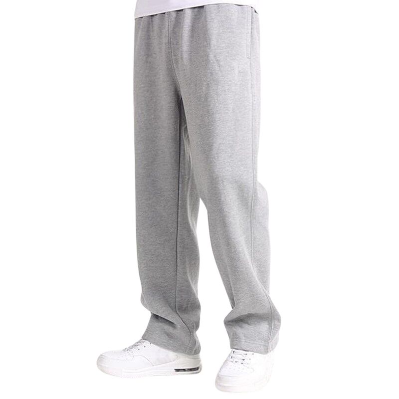 Men'S Baggy Solid Color Slim Fitted Sweatpants Elastic Casual Pants Homme Extra Plus Size Joggers Sports Loose Trousers_voghion.com