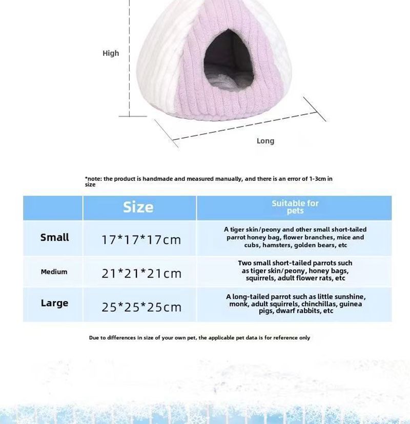 Großes, warmes Vogelnesthaus – Gemütliches Vogelbett für Käfig mit Matte, Hängematte, Unterschlupf für Aras und Graupapageien_voghion.com