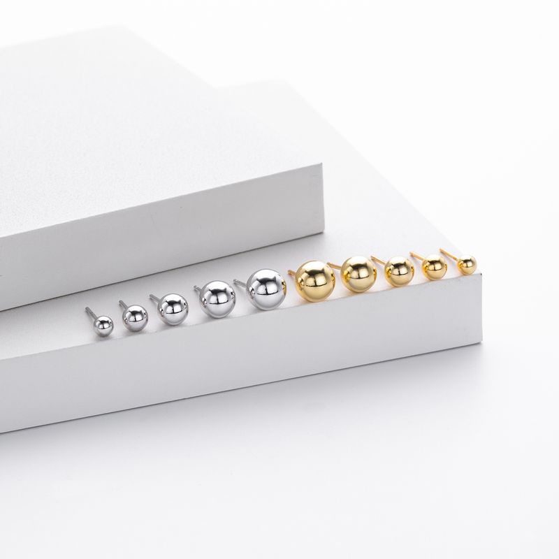 Women's Jewelry S925 Sterling Silver Bead Stud Earrings - Hypoallergenic Minimalist Earrings For Daily Wear Sizes 4mm-8mm_voghion.com