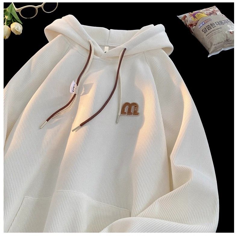 Corduroy Hooded Sweatshirt For Men, Autumn 2023 New Trendy Brand Oversized American Pullover Top_voghion.com