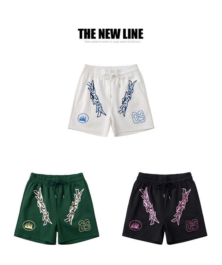 Vyriški drabužiai Krepšinio šortai Sportiniai vasariniai Keturių taškų kamuoliuko šortai Madingos retro nišos laisvalaikio kelnės_voghion.com