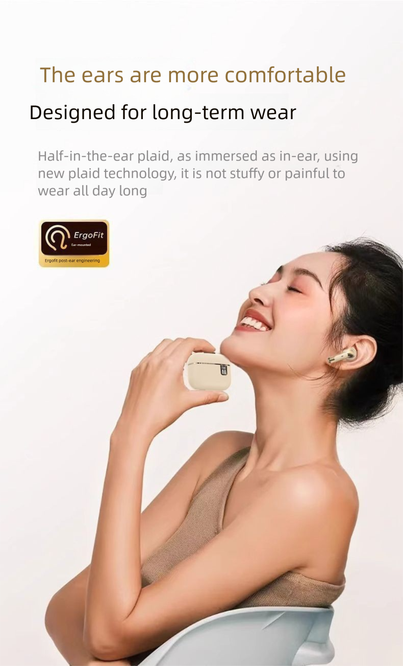 【FANBIYA】New Wireless Bluetooth Earbuds Semi-In-Ear Sports High-Quality Noise Cancelling Long Battery Life Universal_voghion.com