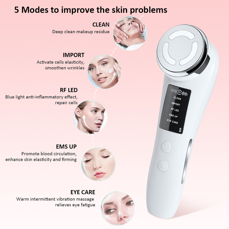 Dispositif de Lifting du visage, affûtage de la peau RF, pour les rides, Anti-vieillissement, Ems, rajeunissement de la peau, masseur Facial par radiofréquence, à la mode_voghion.com