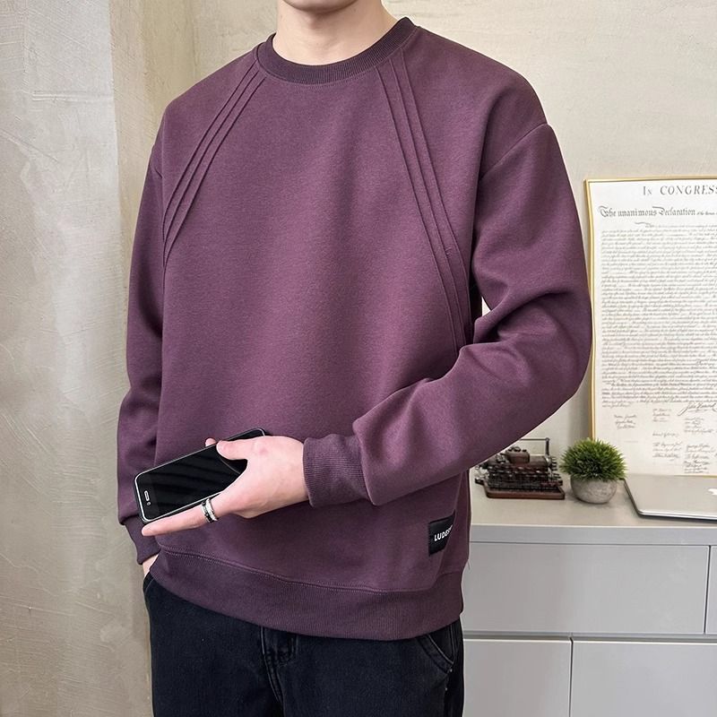 Nuova felpa con cappuccio girocollo fresca e alla moda per uomo con linee di personalità primaverili e autunnali, nuovo top versatile dalla vestibilità slim_voghion.com