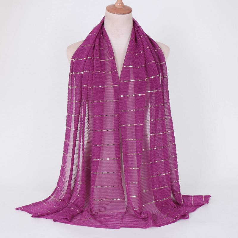 Scarves Women Gold Silk Solid Color Muslim Head Scarf Shawls And Wraps Bandana Female Foulard Soft Hijab Stores_voghion.com