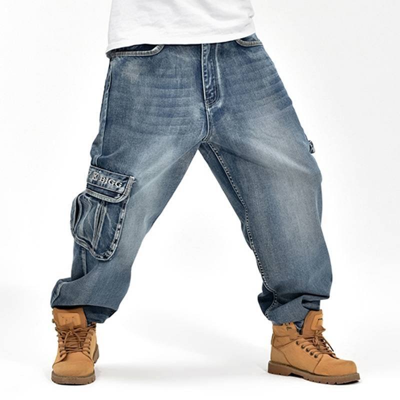 Męska odzież jesień i zima nowe luźne plus size gruby facet hip hop duże rozmiary spodnie deskorolkowe_voghion.com