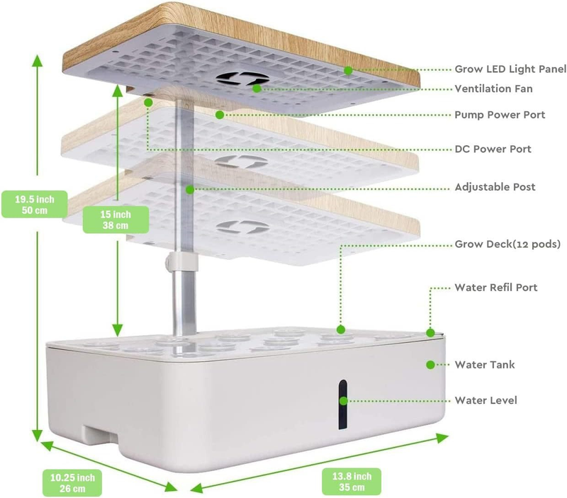 Mașină inteligentă de plantare hidroponică, complet automată, pentru uz casnic, mașină de plantare a legumelor, cultivare fără sol, plantare de legume în interior_voghion.com