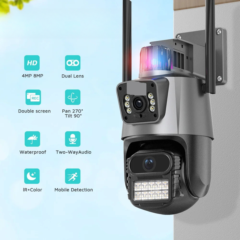 Outdoor Dual Screen Home WiFi Surveillance Camera Wireless High Definition Night Vision Camera_voghion.com