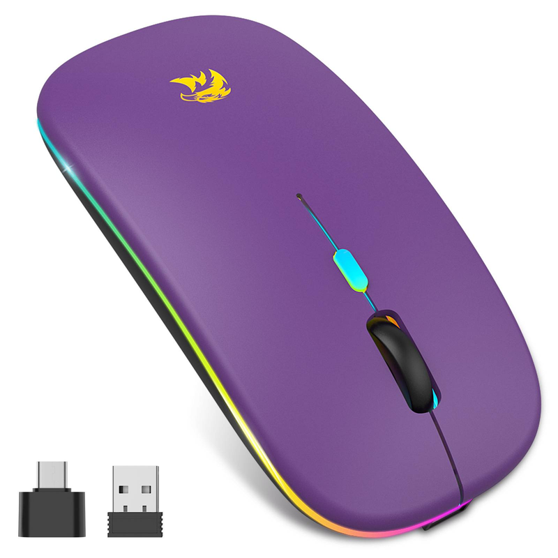 Ratón inalámbrico Bluetooth 5.0 de modo dual: clic silencioso, diseño ergonómico, 1600 DPI ajustable para portátil, tableta y teléfono inteligente._voghion.com