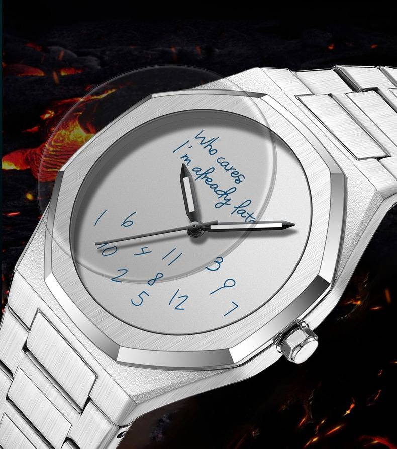 Digitaal lichtgevend herenhorloge met achthoekige stalen band, minimalistisch ontwerp voor zakelijk en casual gebruik, waterbestendig tot 30 meter. Stalen band._voghion.com