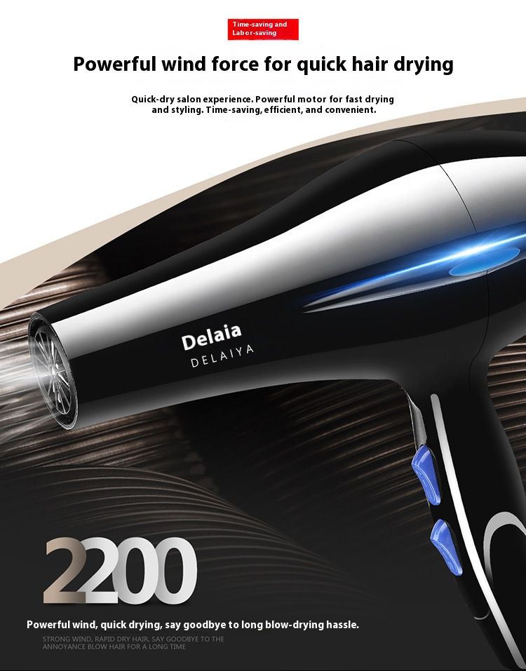 Hair Dryer - 1200W Professional Blow Dryer With 3 Heat/Cool Settings, Ionic Technology & Concentrator Nozzle For Home & Salon Use_voghion.com