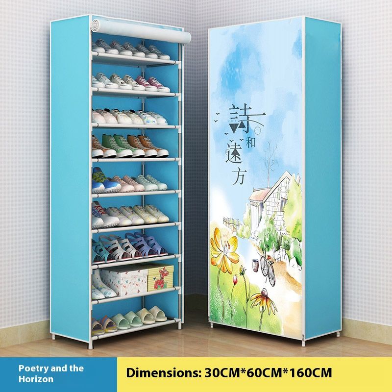 Organizzatore per scarpe a 10 ripiani con copertura antipolvere con cerniera – Scarpiera salvaspazio con struttura in metallo, moderna e versatile per dormitorio, ingresso e armadio_voghion.com